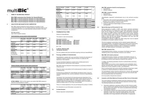 MULTIBIC 2 mmol/L SOLUÇÃO DE POTÁSSIO PARA HEMODIÁLISE E HEMOFILTRAÇÃO