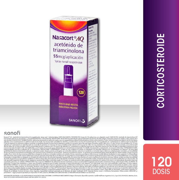 NASACORT 55 microgramas/dose, SUSPENSÃO PARA PULVERIZAÇÃO NASAL