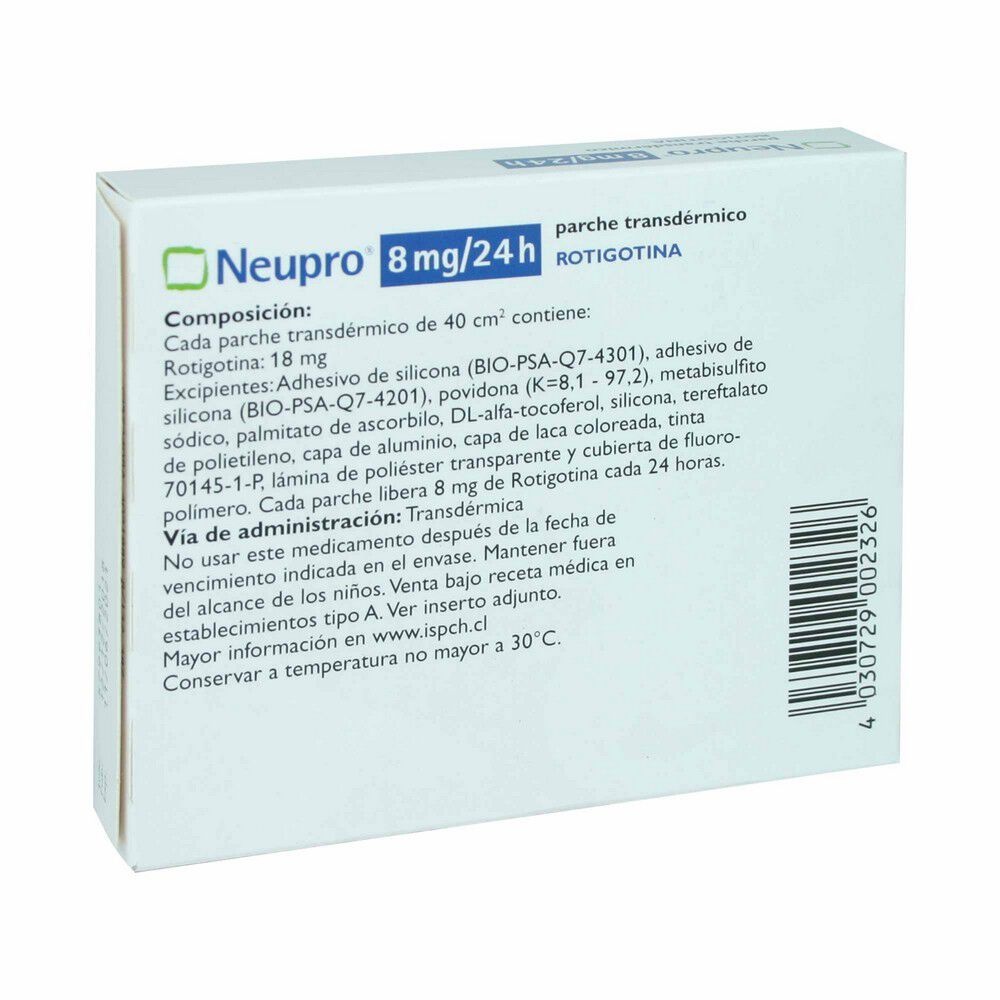 NEUPRO 2, 4, 6, 8 mg/24h PENSA TRANSDÉRMICA