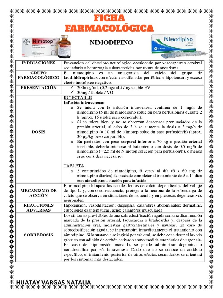 Nimodipina Altan 0,2 mg/ml Solução para Perfusão