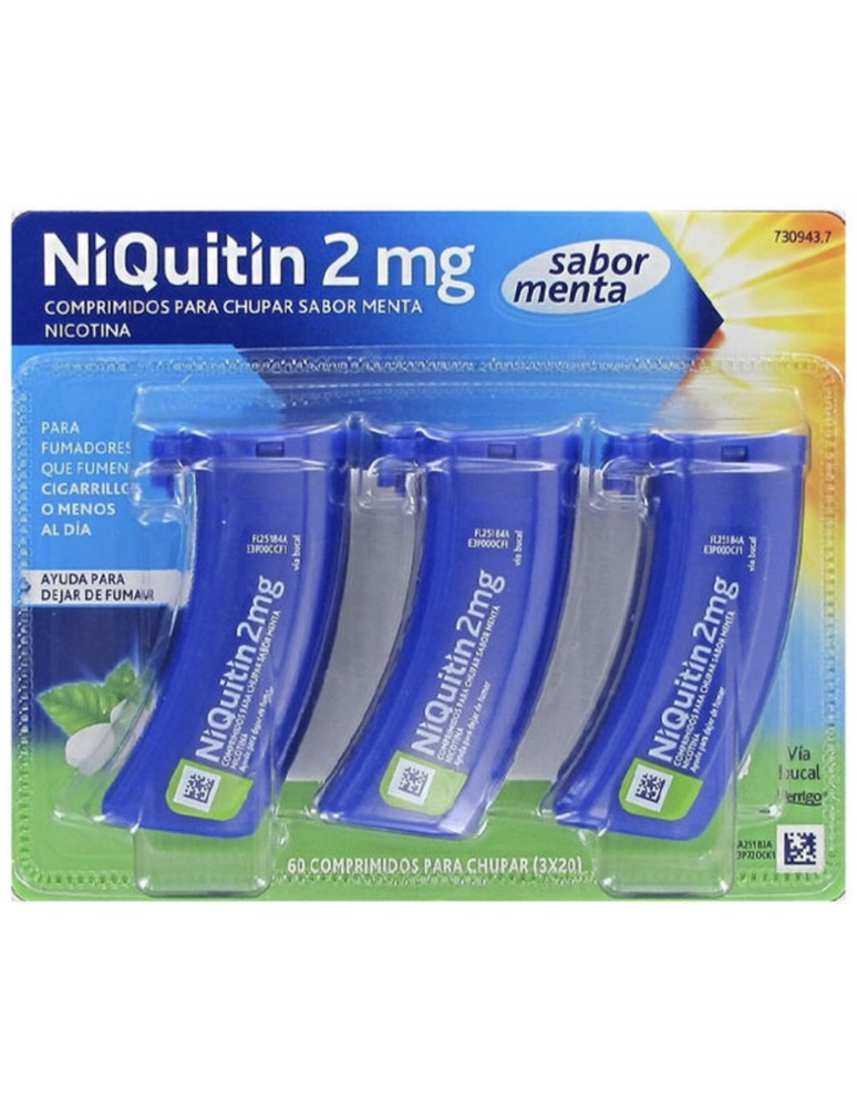 NIQUITIN 2 MG PASTILHAS PARA CHUPAR SABOR MENTA