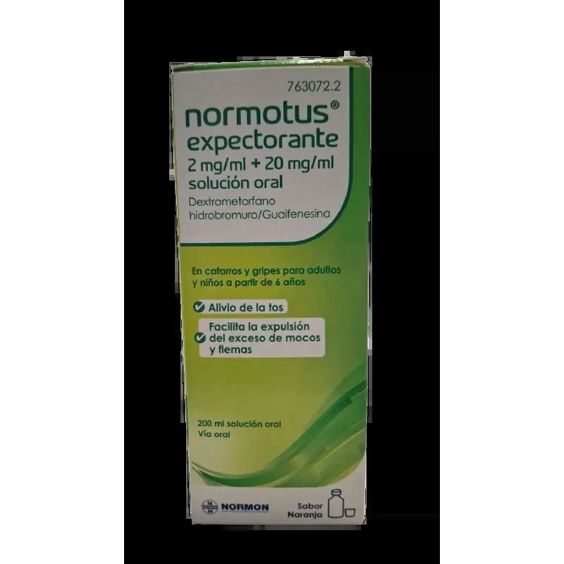 NORMOTUS EXPECTORANTE 2 mg/mL + 20 mg/mL SOLUÇÃO ORAL