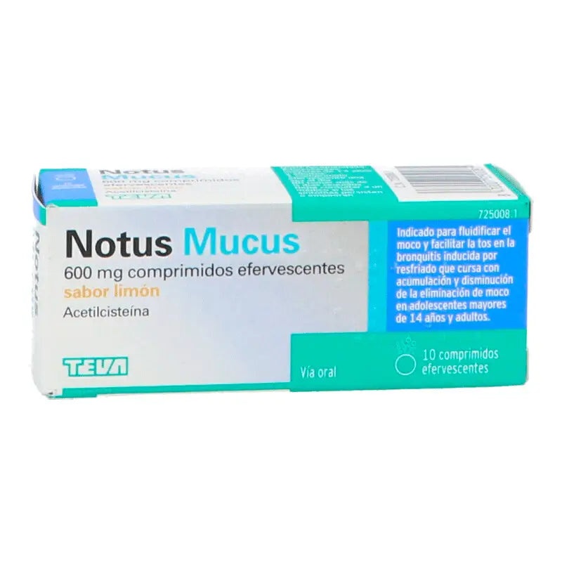 NOTUS MUCUS 600 MG COMPRIMIDOS EFERVESCENTES COM SABOR A LIMÃO