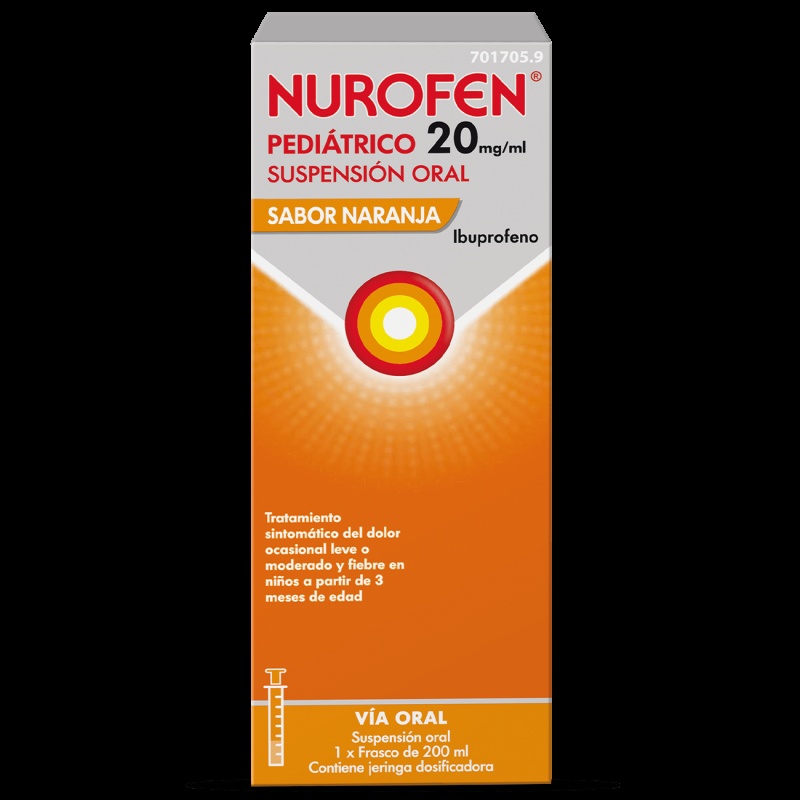 NUROFEN PEDIÁTRICO 20 mg/ml SUSPENSÃO ORAL SABOR LARANJA