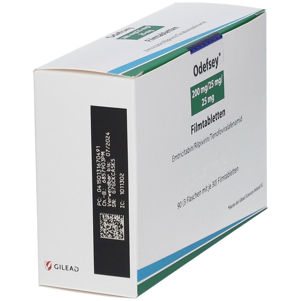 ODEFSEY 200 mg/25 mg/25 mg COMPRIMIDOS REVESTIDOS POR PELÍCULA