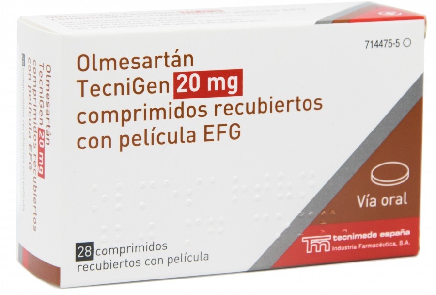 OLMESARTAN TECNIGEN 20 mg COMPRIMIDOS REVESTIDOS POR PELÍCULA