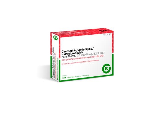 OLMESARTAN/AMLODIPINA/HIDROCLOROTIAZIDA KRKA 20 mg/5 mg/12,5 mg COMPRIMIDOS REVESTIDOS POR PELÍCULA