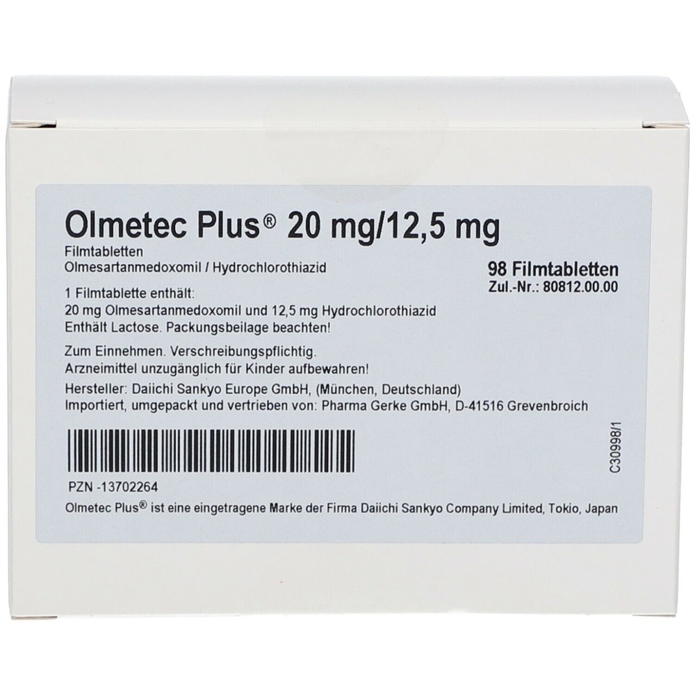 OLMETEC PLUS 20 mg/12,5 mg COMPRIMIDOS REVESTIDOS POR PELÍCULA