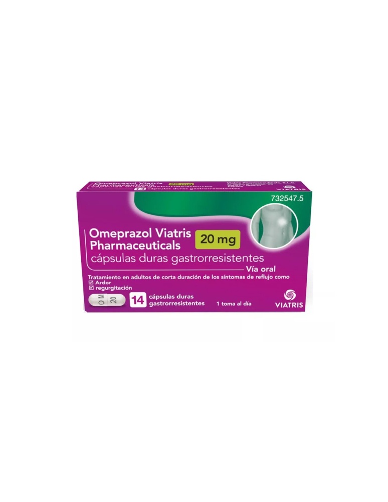 OMEPRAZOL VIATRIS PHARMACEUTICALS 20 mg CÁPSULAS DURAS RESISTENTES AO SUCO GÁSTRICO