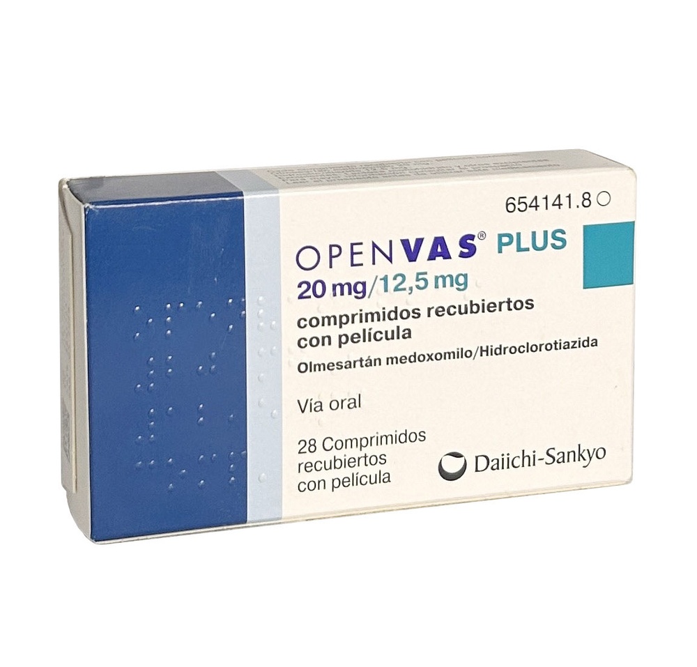 OPENVAS PLUS 20 mg/12,5 mg COMPRIMIDOS REVESTIDOS POR PELÍCULA