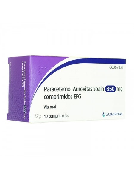 PARACETAMOL AUROVITAS SPAIN 650 mg COMPRIMIDOS