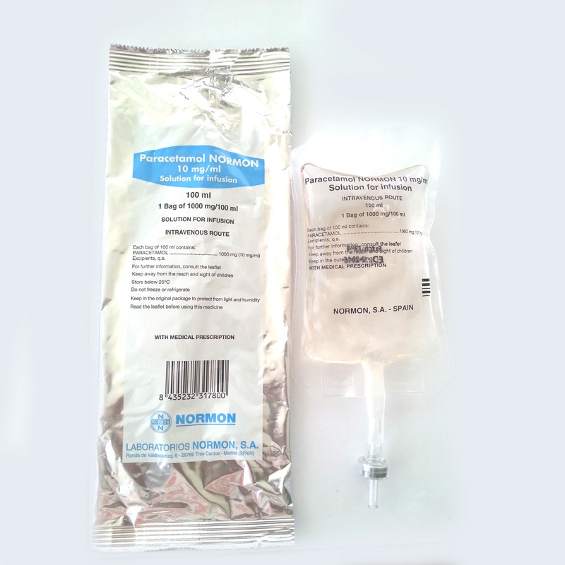 PARACETAMOL NORMON 10 mg/ml SOLUÇÃO PARA PERFUSÃO