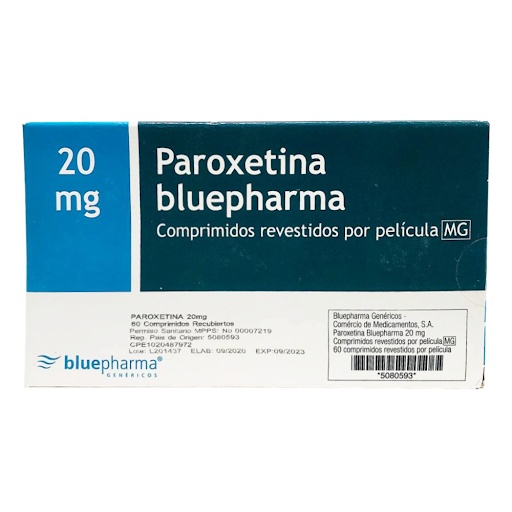 PAROXETINA BLUEPHARMA 20 mg COMPRIMIDOS REVESTIDOS POR PELÍCULA