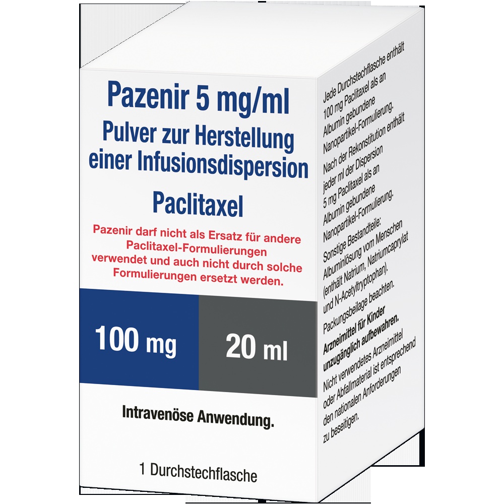 PAZENIR 5 mg/ml PÓ PARA DISPERSÃO PARA PERFUSÃO