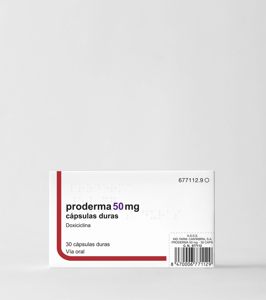 PRODERMA 50 mg CÁPSULAS DURAS