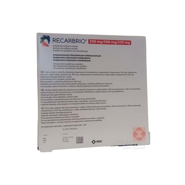 RECARBRIO 500 mg/500 mg/250 mg PÓ PARA SOLUÇÃO PARA PERFUSÃO