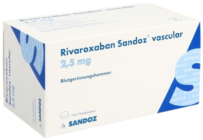 RIVAROXABAN SANDOZ 2,5 mg COMPRIMIDOS REVESTIDOS POR PELÍCULA
