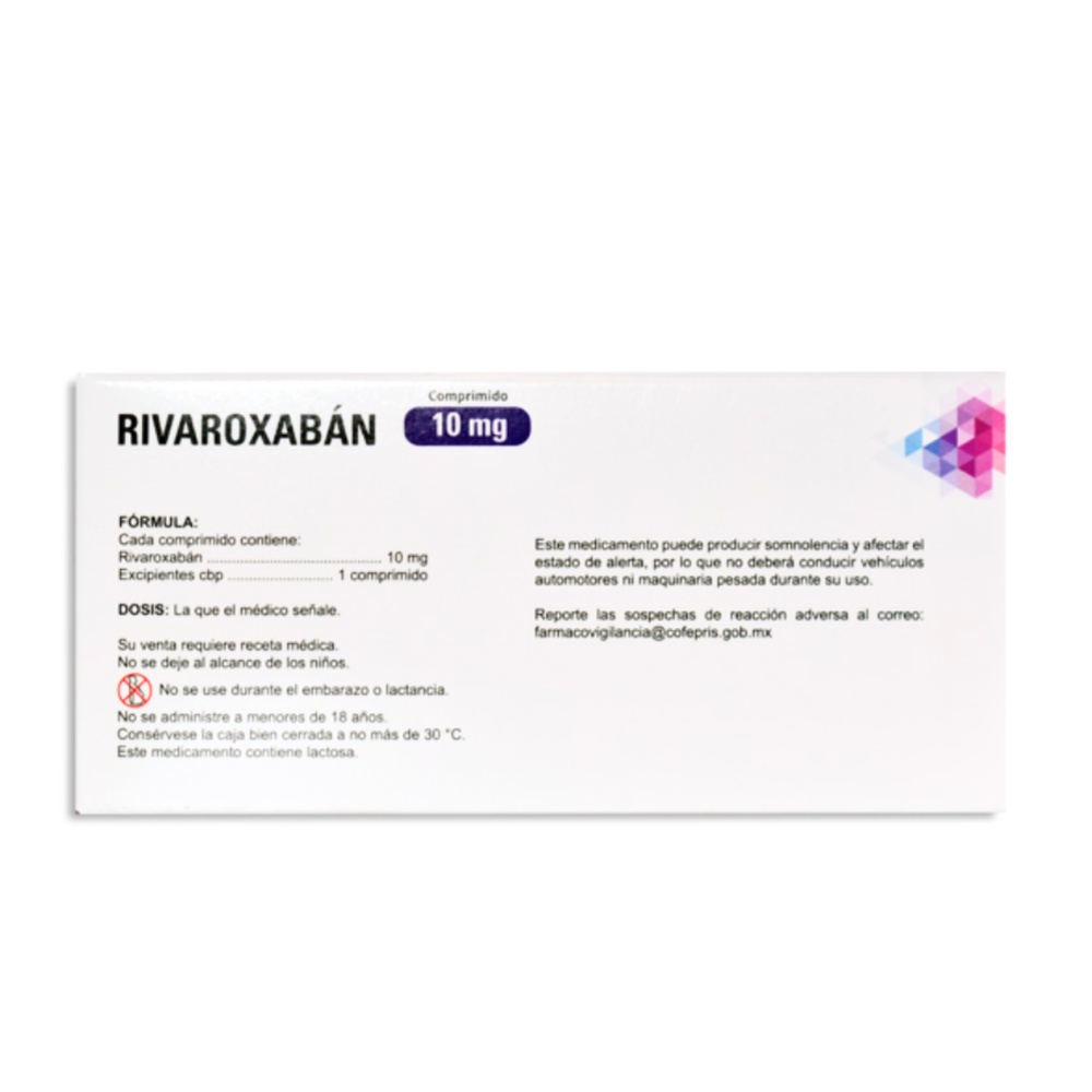 RIVAROXABANA SUN 10 mg COMPRIMIDOS REVESTIDOS POR PELÍCULA