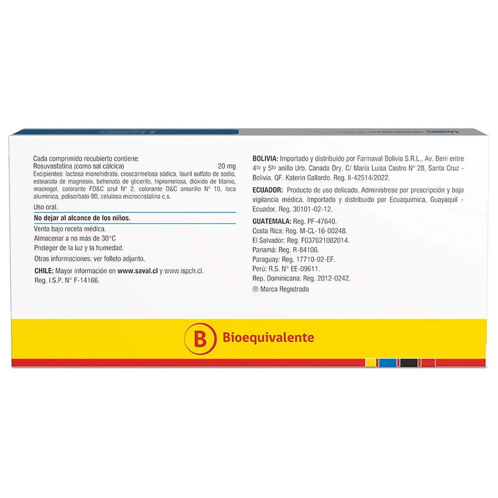 ROSUVASTATINA TEVA-RATIOPHARM 20 mg COMPRIMIDOS REVESTIDOS POR PELÍCULA