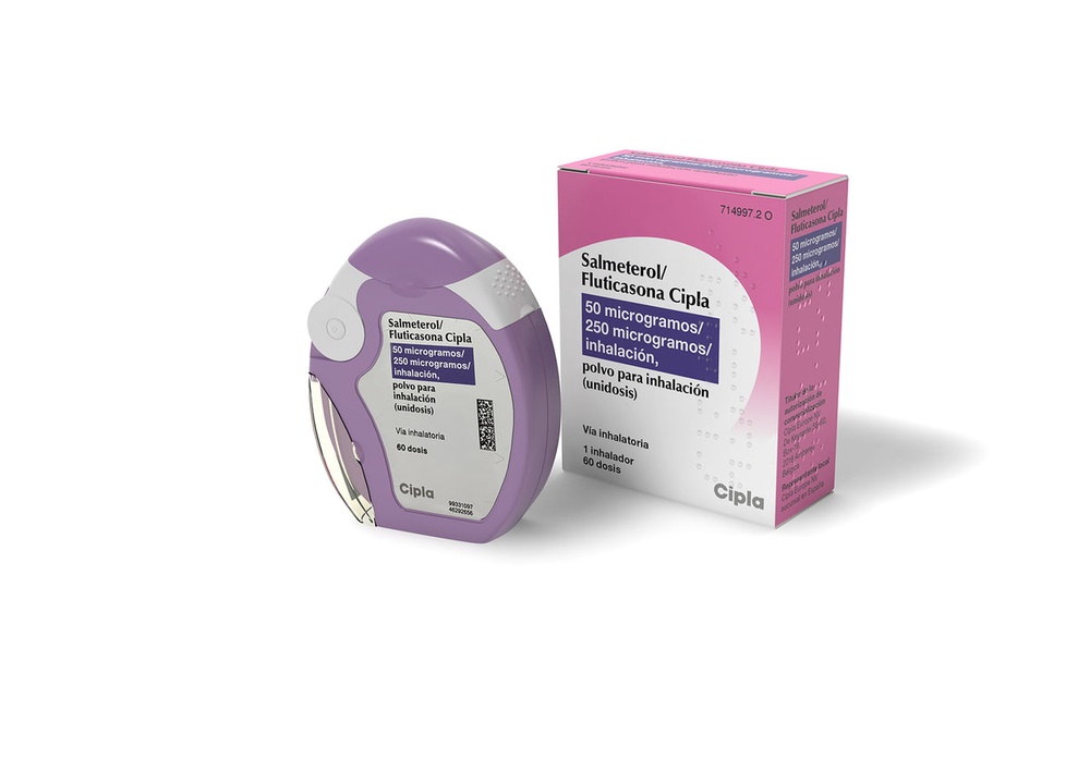 SALMETEROL/FLUTICASONA CIPLA 50 microgramas/250 microgramas pó para inalação (dose única)