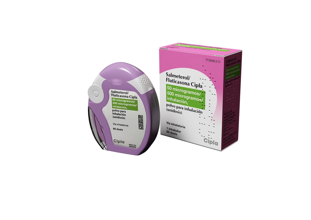 SALMETEROL/FLUTICASONA CIPLA 50 microgramas/500 microgramas pó para inalação (dose única)