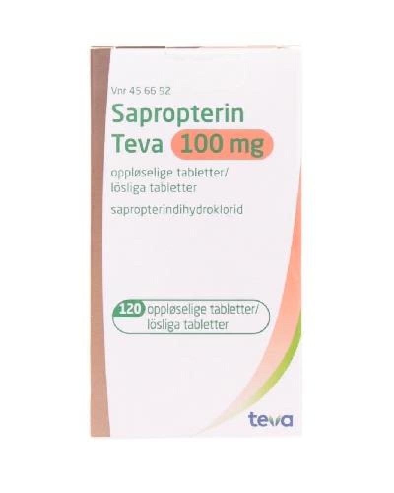 SAPROPTERINA TEVA 100 mg COMPRIMIDOS SOLÚVEIS