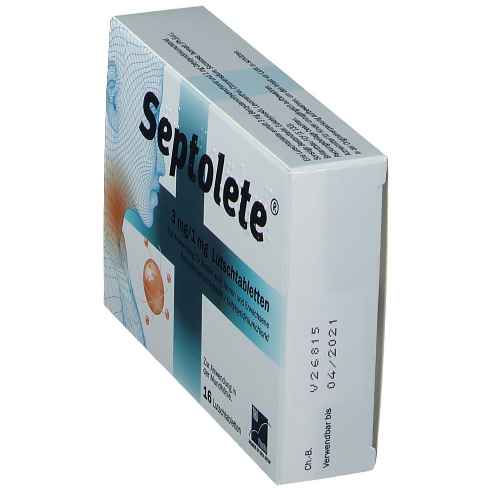 SEPTOLETE 3 MG/1 MG PASTILHAS PARA CHUPAR SABOR COLA