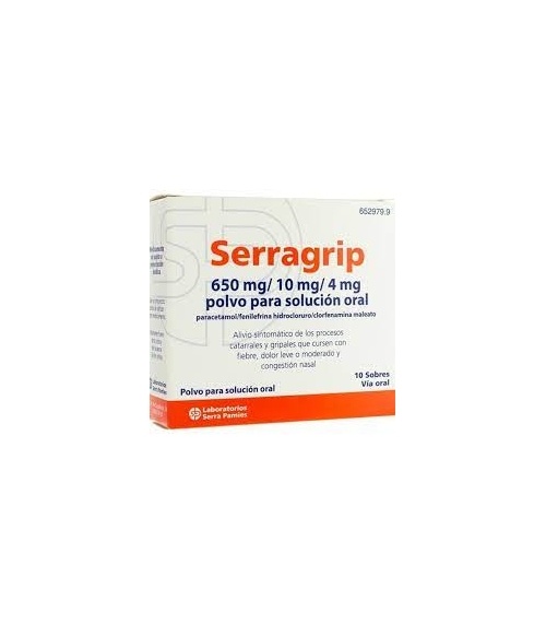 SERRAGRIP 650 mg / 10 mg / 4 mg PÓ PARA SOLUÇÃO ORAL