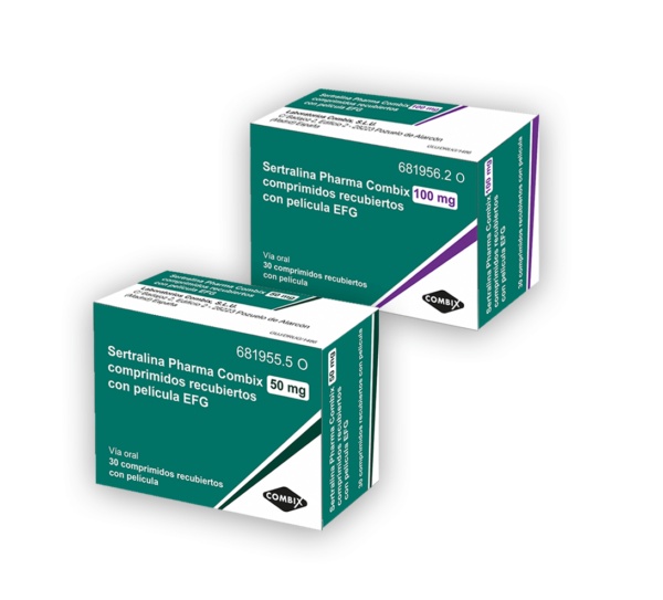 SERTRALINA PHARMA COMBIX 50 mg COMPRIMIDOS REVESTIDOS POR PELÍCULA