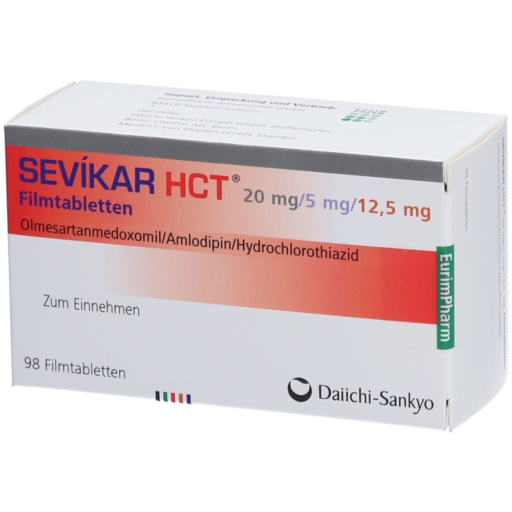 SEVIKAR HCT 20 mg/5 mg/12,5 mg COMPRIMIDOS REVESTIDOS POR PELÍCULA