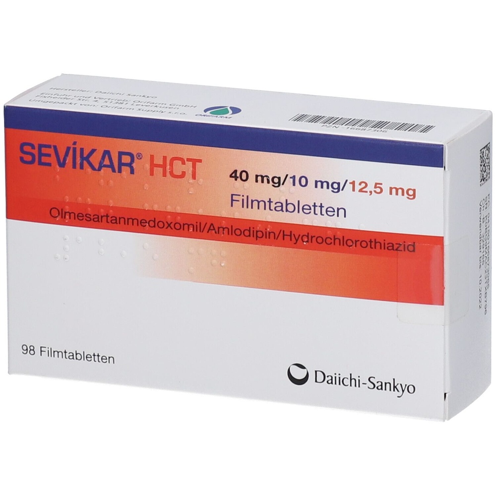SEVIKAR HCT 40 mg/10 mg/12,5 mg COMPRIMIDOS REVESTIDOS POR PELÍCULA