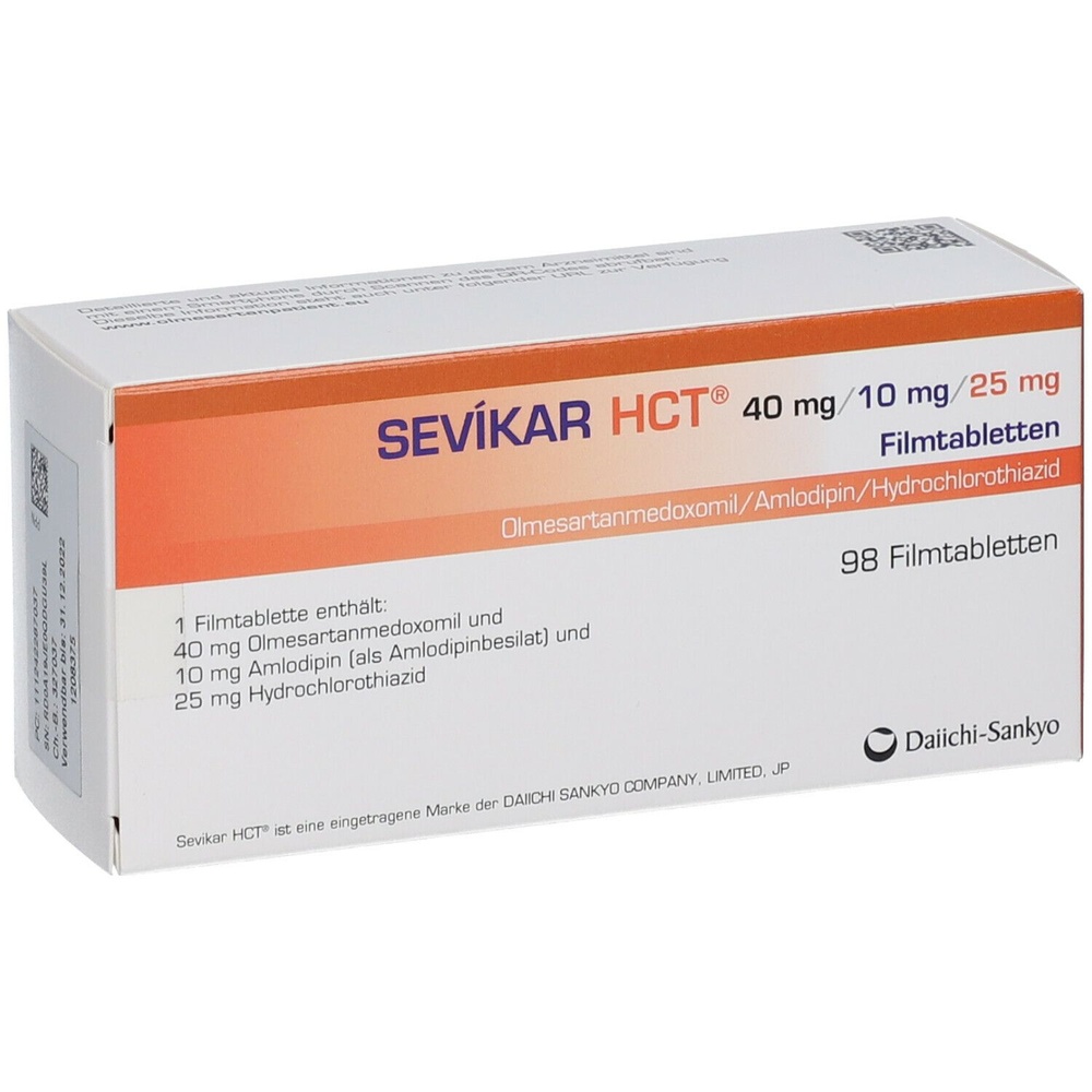 SEVIKAR HCT 40 mg/10 mg/25 mg COMPRIMIDOS REVESTIDOS POR PELÍCULA