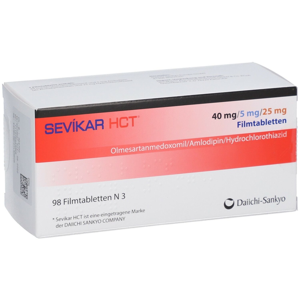 SEVIKAR HCT 40 mg/5 mg/25 mg COMPRIMIDOS REVESTIDOS POR PELÍCULA