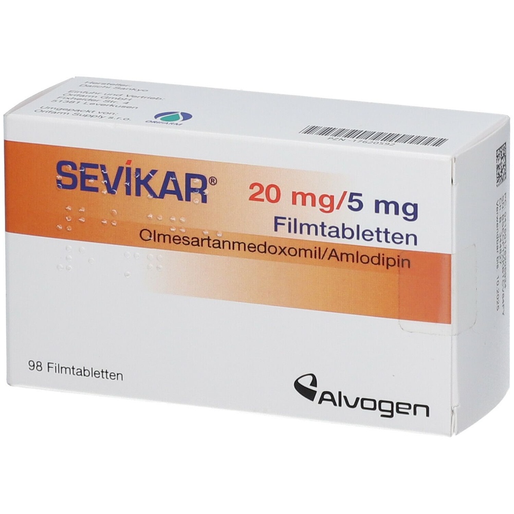 SEVIKAR 20 mg/5 mg COMPRIMIDOS REVESTIDOS POR PELÍCULA