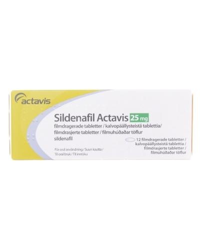 SILDENAFILO ACTAVIS 25 mg COMPRIMIDOS REVESTIDOS POR PELÍCULA