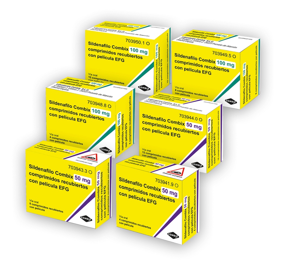 SILDENAFILO COMBIX 100 mg COMPRIMIDOS REVESTIDOS POR PELÍCULA