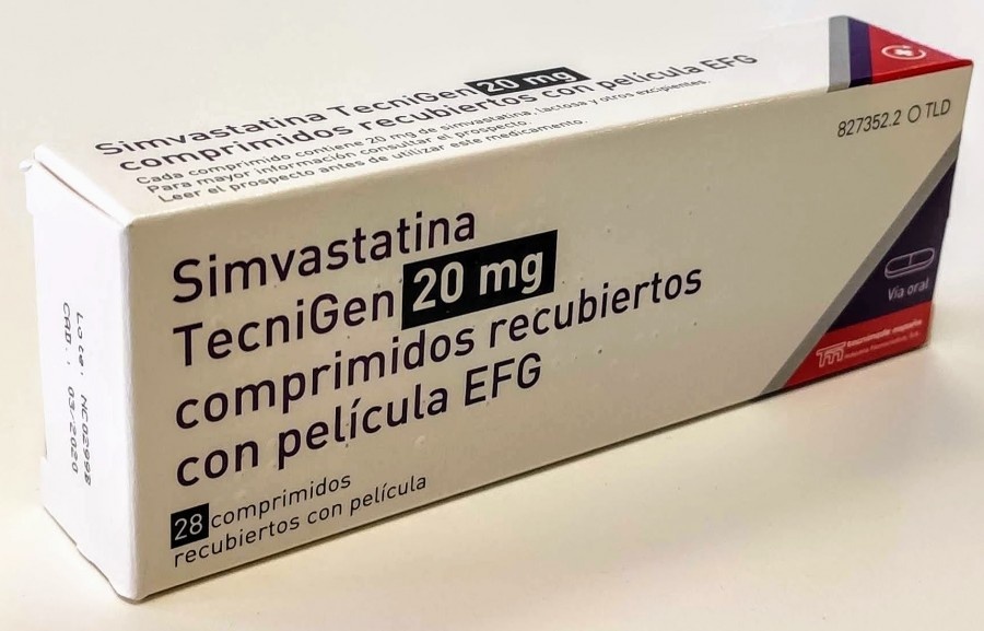 SIMVASTATINA VIR 20 mg COMPRIMIDOS REVESTIDOS POR PELÍCULA