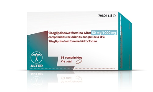 SITAGLIPTINA/METFORMINA ALTER 50 mg/1000 mg COMPRIMIDOS REVESTIDOS POR PELÍCULA