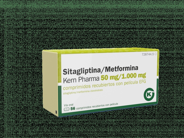 SITAGLIPTINA/METFORMINA PHARMATHEN 50 mg/1000 mg COMPRIMIDOS REVESTIDOS POR PELÍCULA