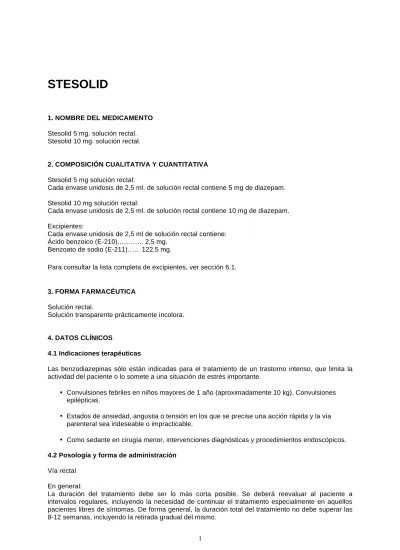STESOLID 5 mg solução retal