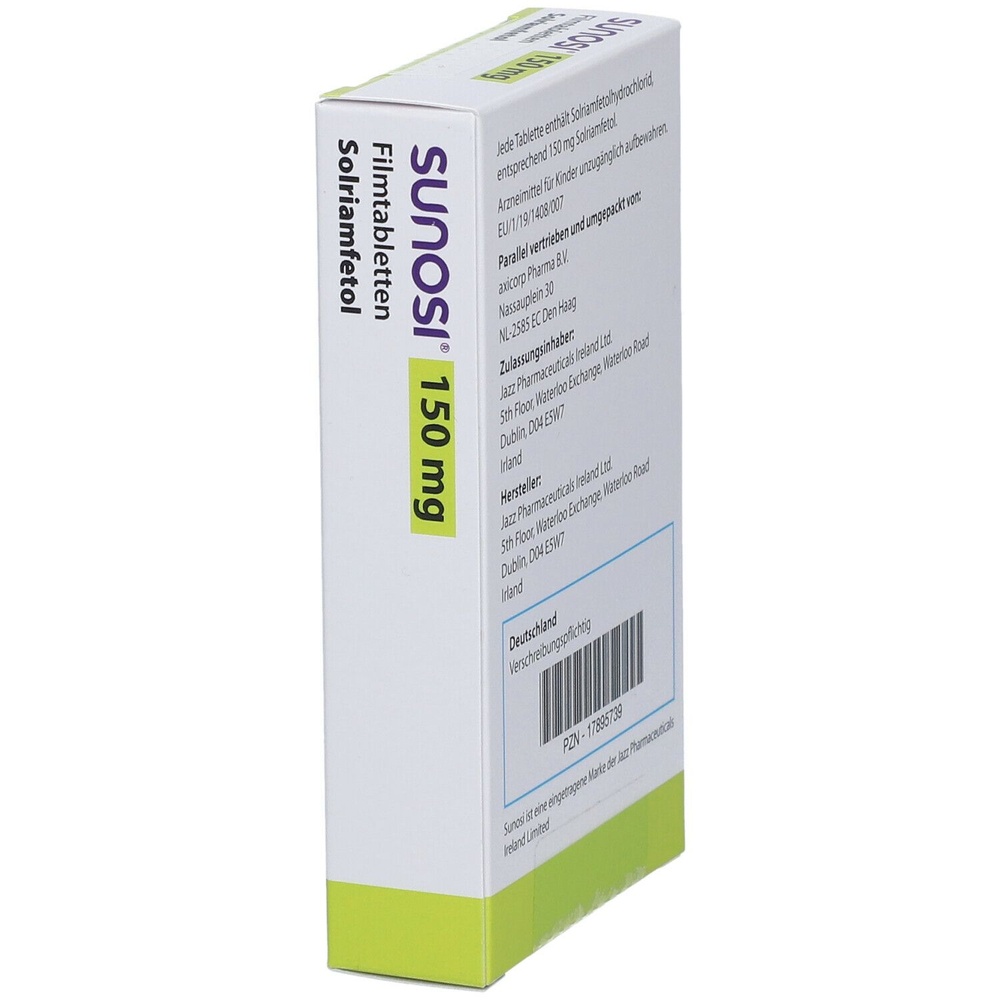 SUNOSI 150 mg COMPRIMIDOS REVESTIDOS POR PELÍCULA