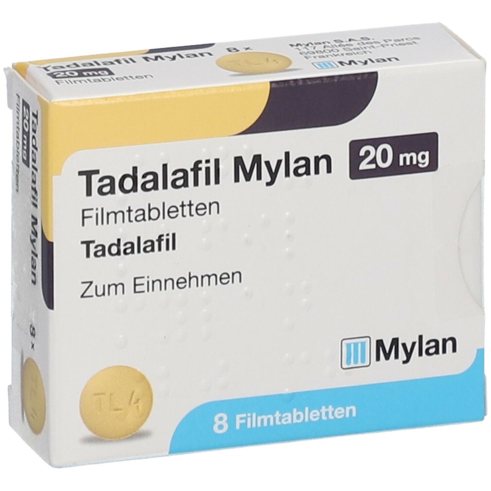 TADALAFILO MYLAN 20 mg COMPRIMIDOS REVESTIDOS POR PELÍCULA