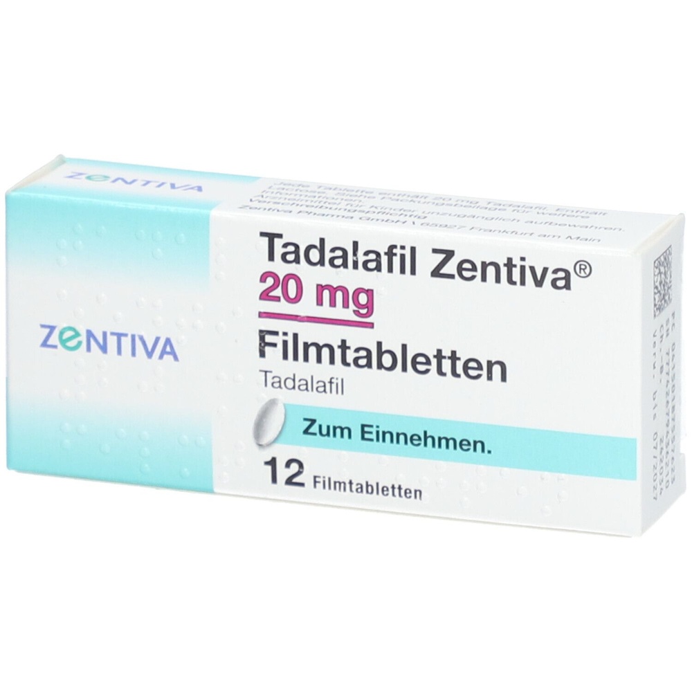 TADALAFILO Zentiva 20 mg COMPRIMIDOS REVESTIDOS POR PELÍCULA