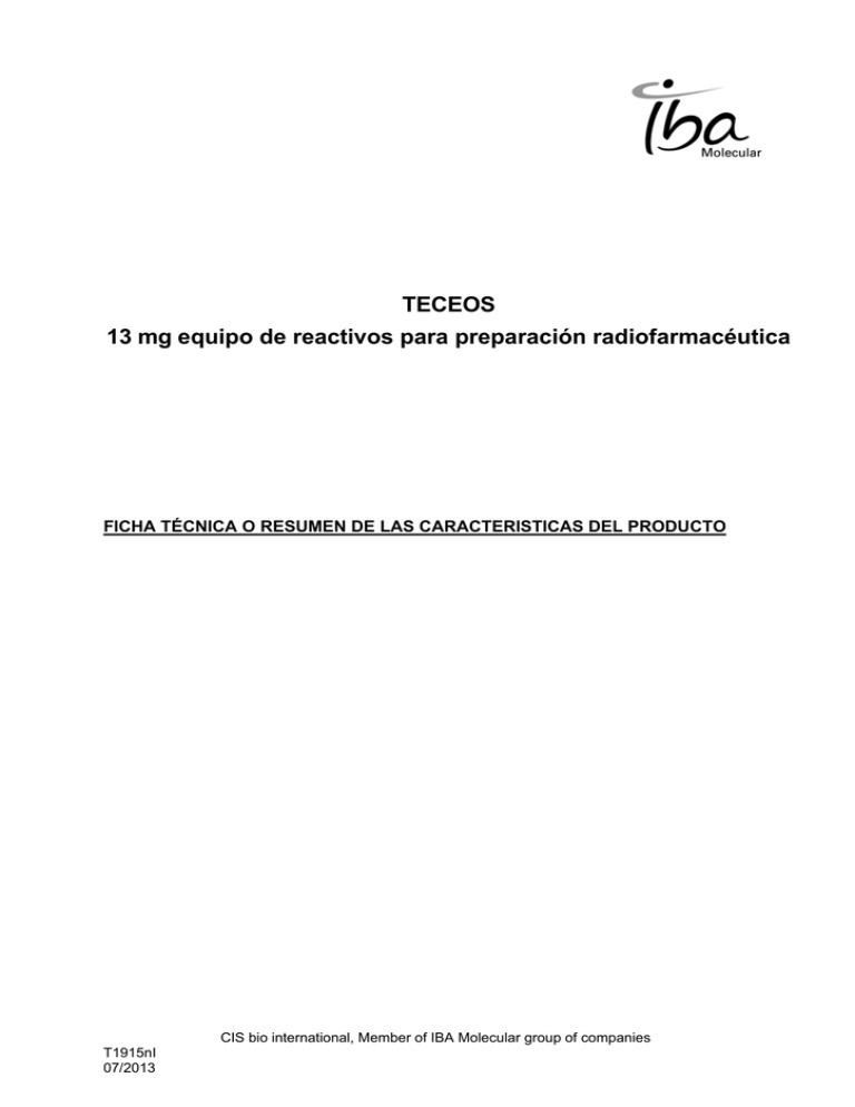 TECEOS 13 MG Kit de Reagentes para Preparação Radiofarmacêutica