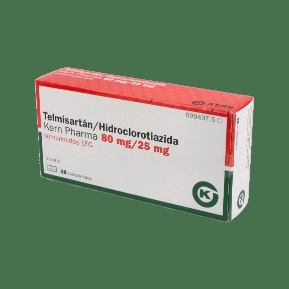 TELMISARTAN/HIDROCLOROTIAZIDA KERN PHARMA 80/25 mg COMPRIMIDOS