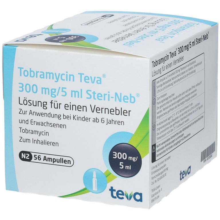 TOBRAMICINA TEVA 300 mg/5 ml SOLUÇÃO PARA INALAÇÃO POR NEBULIZADOR