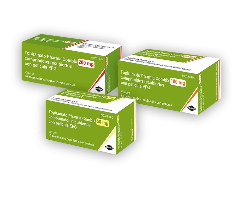TOPIRAMATO PHARMA COMBIX 50 mg COMPRIMIDOS REVESTIDOS POR PELÍCULA