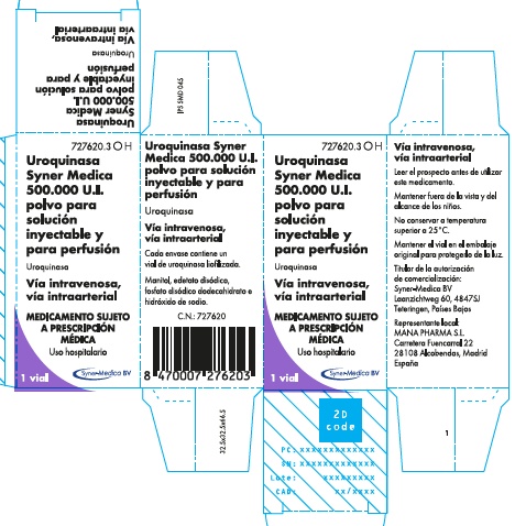 UROQUINASE SYNER MEDICA 500.000 UI PÓ PARA SOLUÇÃO INJETÁVEL E PARA PERFUSÃO
