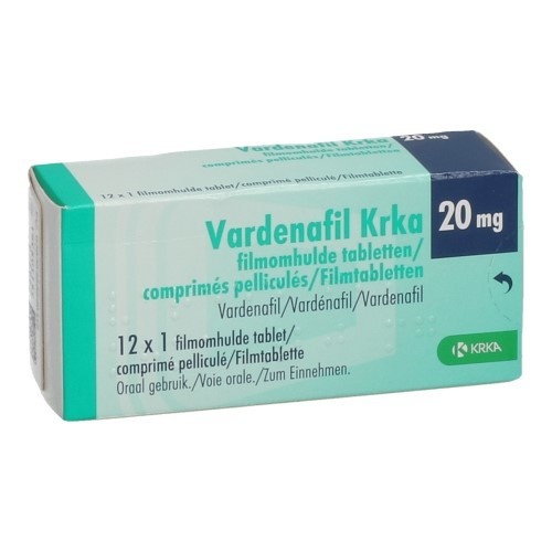 VARDENAFILO KRKA 20 mg COMPRIMIDOS REVESTIDOS POR PELÍCULA