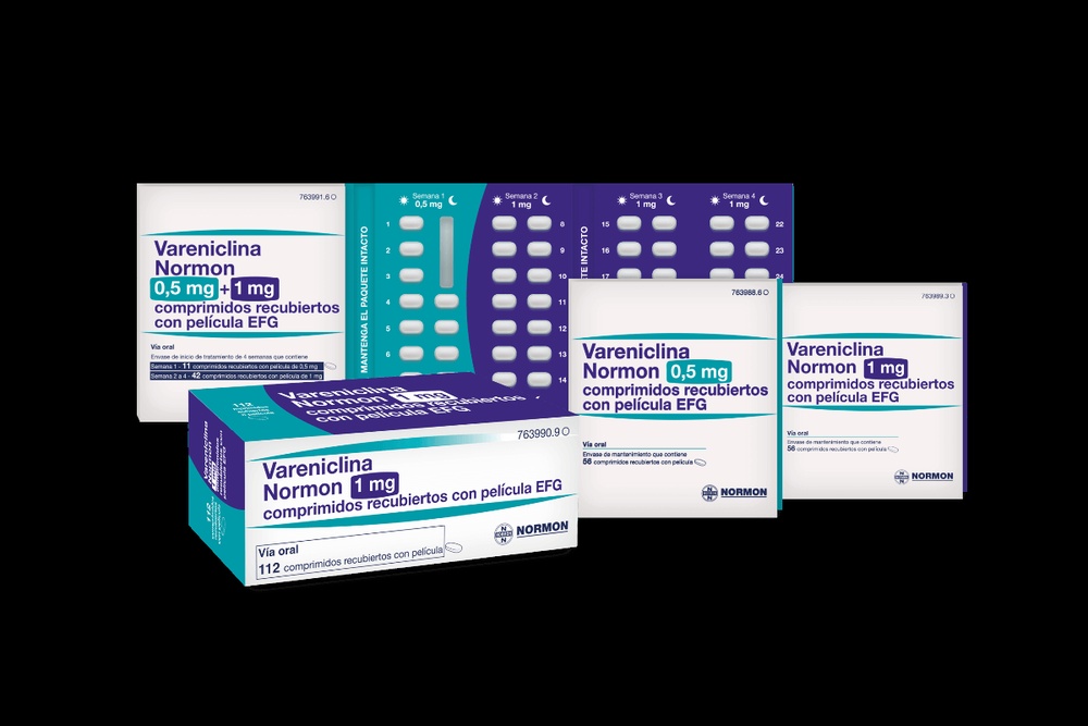 VARENICLINA NORMON 0,5 mg + 1 mg COMPRIMIDOS REVESTIDOS POR PELÍCULA